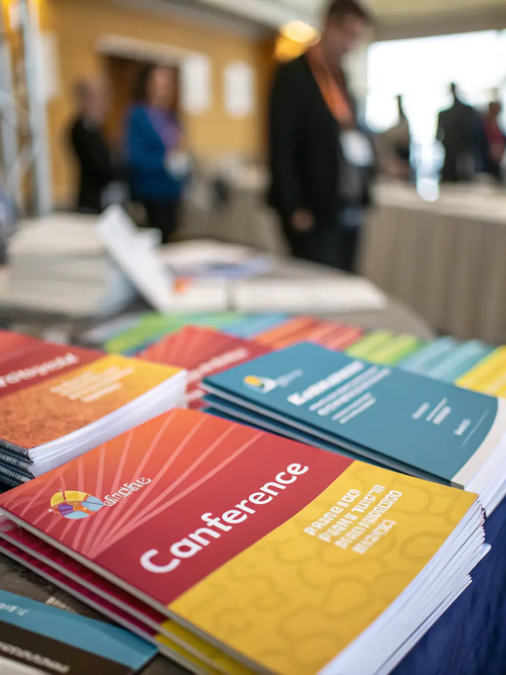 A photograph of a resource center at the ViabilityBox conference, displaying brochures, guides, and information on various investment resources and support programs for startups in India.